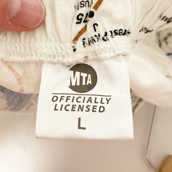 New York MTA Pajama Shorts NYC Subway Map Shorts 100% Cotton Size L - Picture 5 of 6